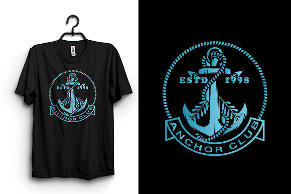 Anchor Club T-Shirt Design: Quality Files for Creative Projects
