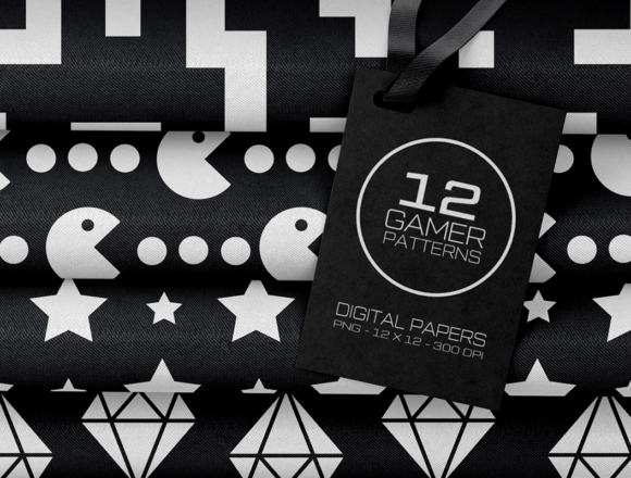 Black and White Gamer Digital Papers: A Design Toolkit for Modern Creatives