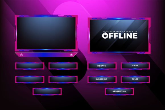 Girly Live Streaming Overlay Vector: Enhancing Your Broadcast with Feminine Design