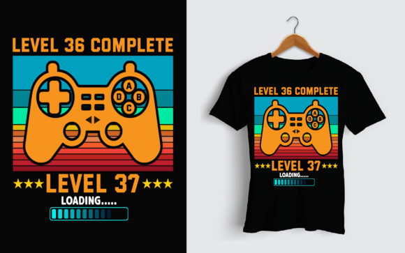 Level 36 Gamer Birthday T-Shirt Design