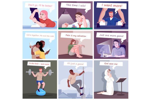 The Hidden World in the Cartoon: Understanding Psychological Addictions Through Illustrations