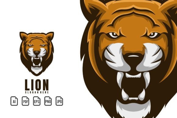 The Power of the Lion: A Mascot Logo Template for Diverse Creative Projects